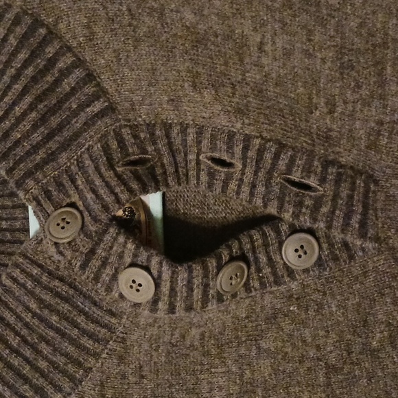 Refractory men's sweater dark brown with 3 button collar - Picture 2 of 4